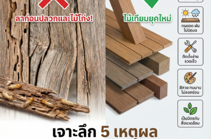 ลาก่อนปลวกและไม้โก่ง! เจาะลึก 5 เหตุผลที่คนรักบ้านยุคใหม่เปลี่ยนใจจากไม้จริง มาใช้ไม้เทียม