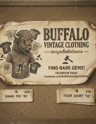 เปิดกรุสมบัติคนรักเสื้อเก่า! แนะนำ Buffalo Vintage เพจประมูลเสื้อยืดวินเทจตัวเด็ด ที่สายแฟชั่นและนักสะสมต้องห้ามพลาด